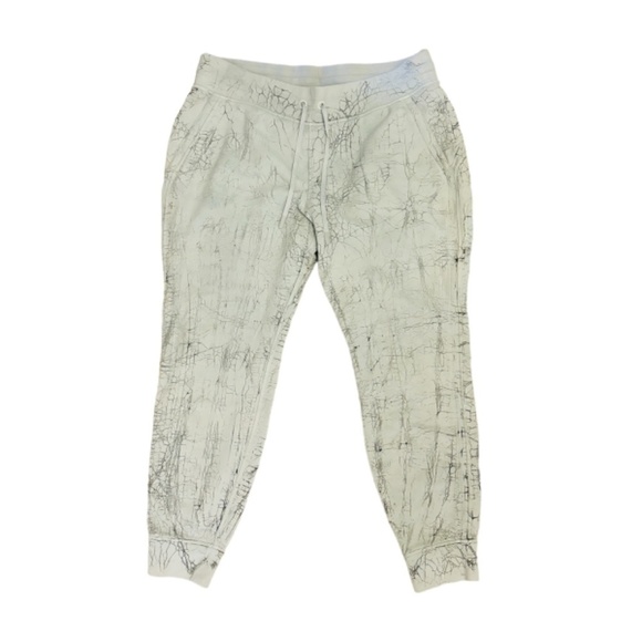 Lululemon Warm Down Jogger *7/8 Length Thread Dye White Black SZ 12 Large - Picture 4 of 10